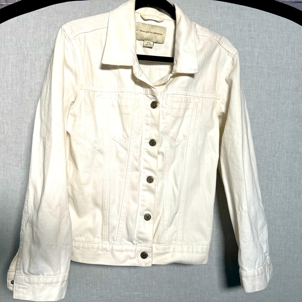 Pilcro‎ and the Letterpress White Jean Jacket- XS